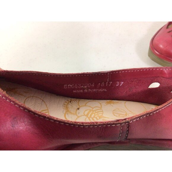 Fly London Red Leather Shoes Wedge Heels Womens 37 - Picture 5 of 7